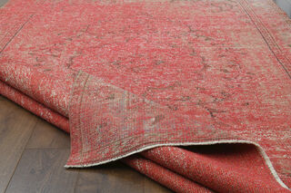 Handmade Vintage Area Anatolian Pink Rug - Thumbnail