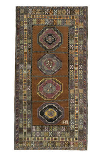 Unique Brown Vintage Area Rug - Thumbnail