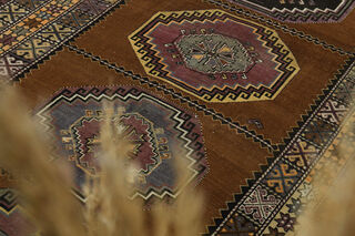 Unique Brown Vintage Area Rug - Thumbnail