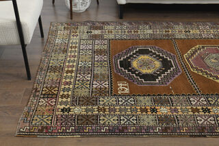 Unique Brown Vintage Area Rug - Thumbnail