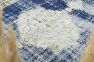 Navy Vintage Turkish Oushak Rug - Thumbnail