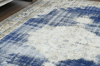 Navy Vintage Turkish Oushak Rug - Thumbnail