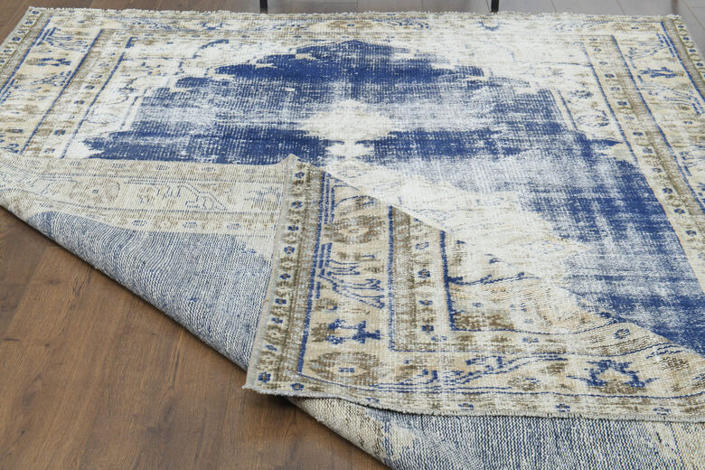 Navy Vintage Turkish Oushak Rug