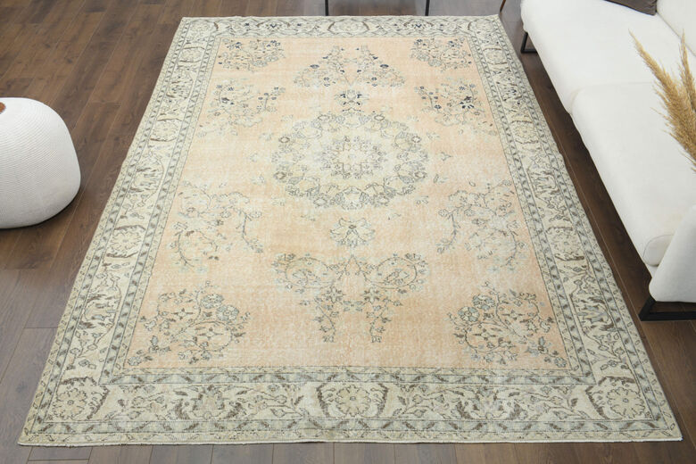 Neutral Large Turkish Vintage Rug