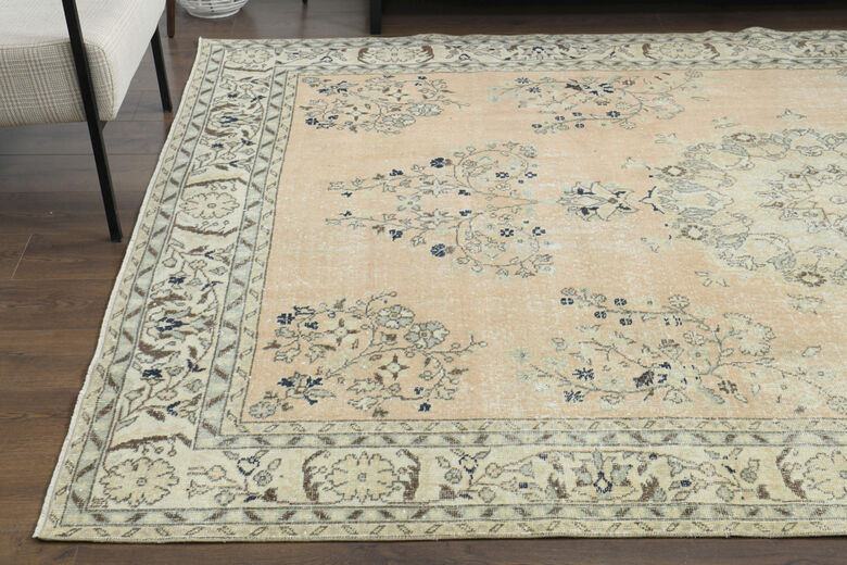 Neutral Large Turkish Vintage Rug