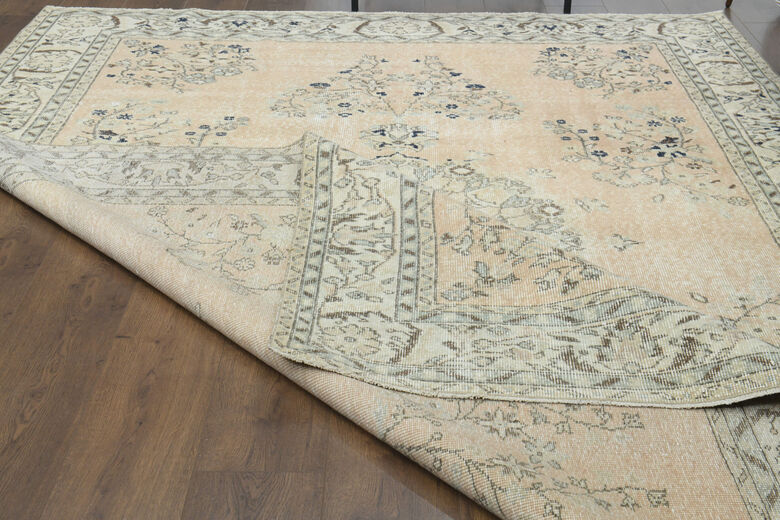 Neutral Large Turkish Vintage Rug