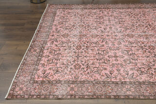 Floral Vintage Turkish Hereke Rug - Thumbnail