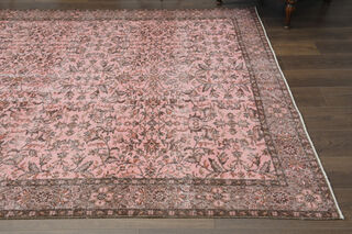Floral Vintage Turkish Hereke Rug - Thumbnail