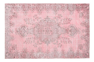 Vintage Turkish Anatolian Pink Rug - Thumbnail