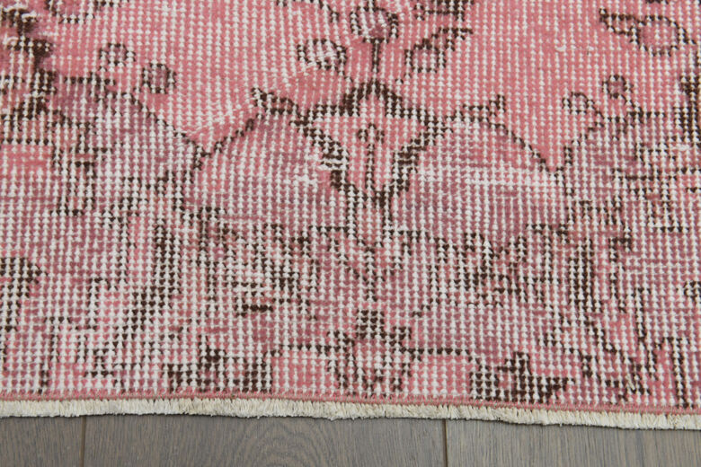 Vintage Turkish Anatolian Pink Rug