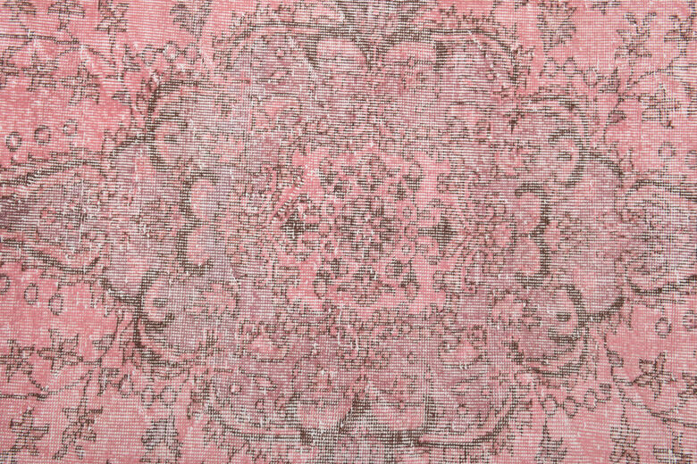 Vintage Turkish Anatolian Pink Rug