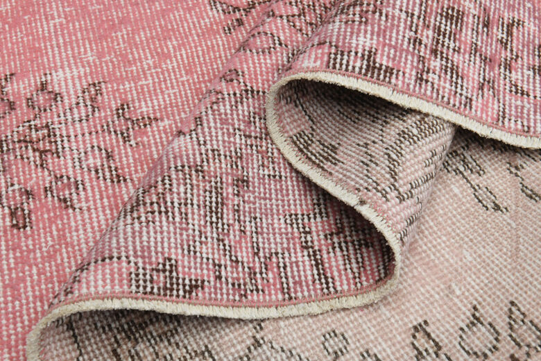 Vintage Turkish Anatolian Pink Rug