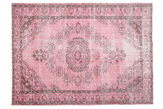 Unique Turkish Vintage Anatolian Pink Rug - Thumbnail