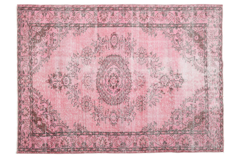 Unique Turkish Vintage Anatolian Pink Rug