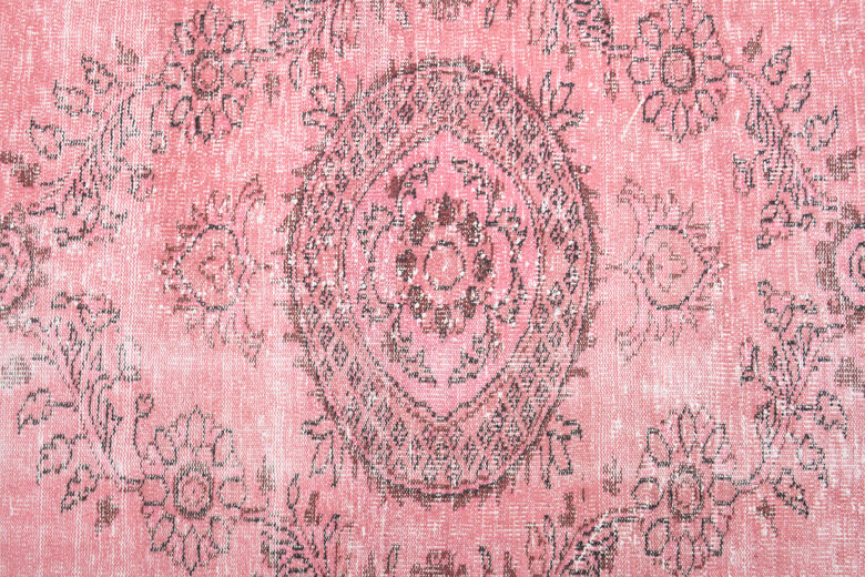 Unique Turkish Vintage Anatolian Pink Rug