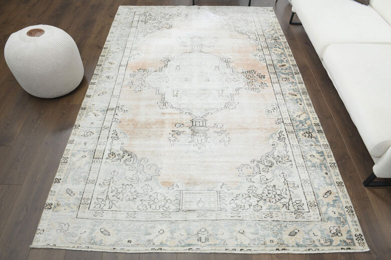 Faded Orange Area Anatolian Rug