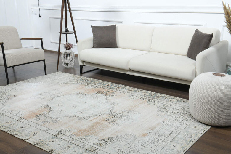 Faded Orange Area Anatolian Rug