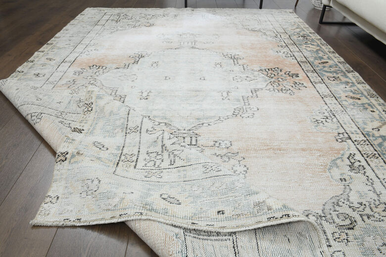 Faded Orange Area Anatolian Rug