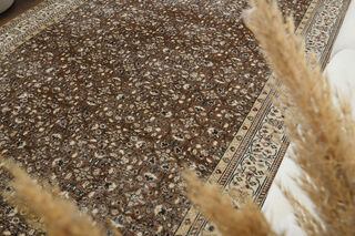 Antique Brown Beige Rug - Thumbnail