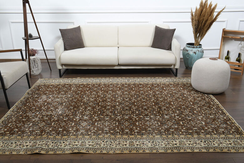 Antique Brown Beige Rug