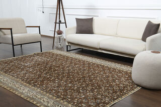 Antique Brown Beige Rug - Thumbnail