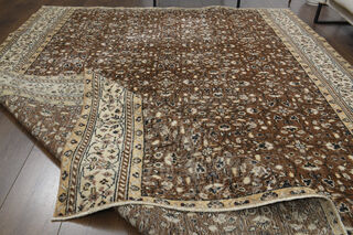 Antique Brown Beige Rug - Thumbnail