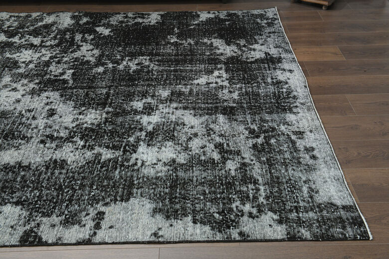 Faded Black Gray Rug