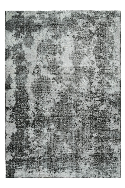 Distressed Black Gray Anatolian Rug