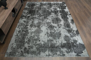 Distressed Black Gray Anatolian Rug - Thumbnail