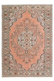 Handmade Orange Beige Rug - Thumbnail