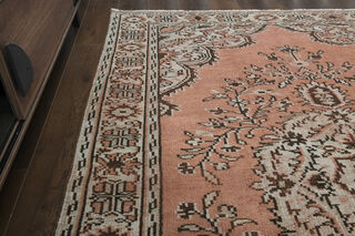 Handmade Orange Beige Rug - Thumbnail