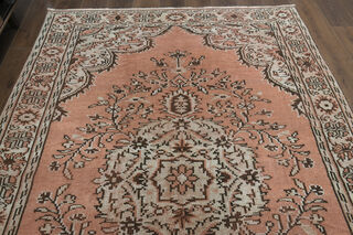 Handmade Orange Beige Rug - Thumbnail