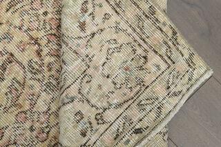 Floral Beige Brown Rug - Thumbnail