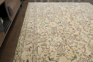 Floral Beige Brown Rug - Thumbnail