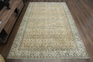 Antique Brown Beige Rug - Thumbnail