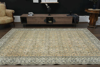 Antique Brown Beige Rug - Thumbnail