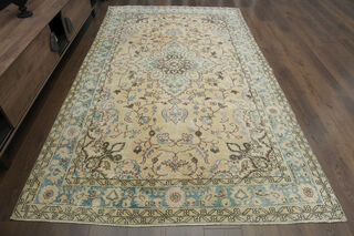 Green Blue Vintage Anatolian Rug - Thumbnail