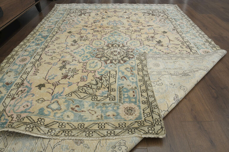 Green Blue Vintage Anatolian Rug