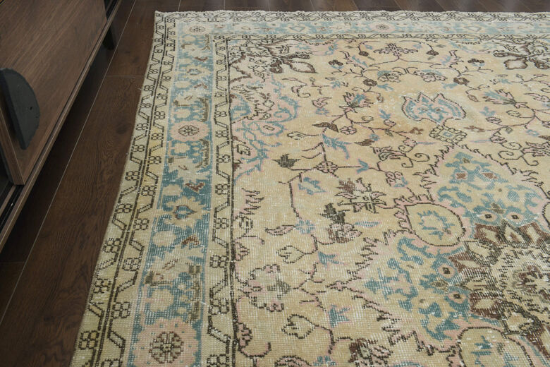 Green Blue Vintage Anatolian Rug