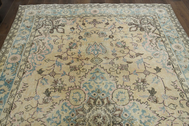 Green Blue Vintage Anatolian Rug
