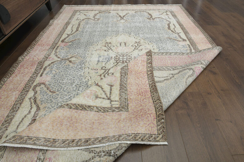 Faded Orange Beige Rug