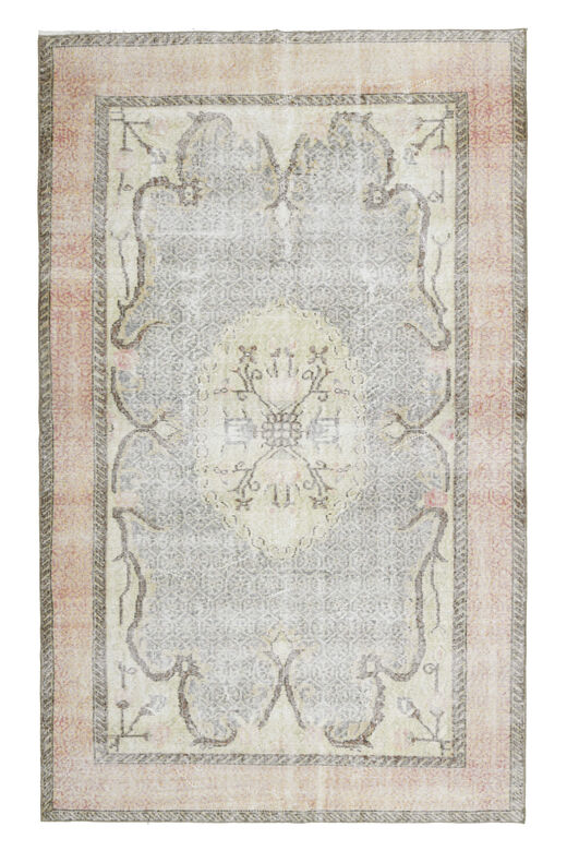 Faded Orange Beige Anatolian Rug