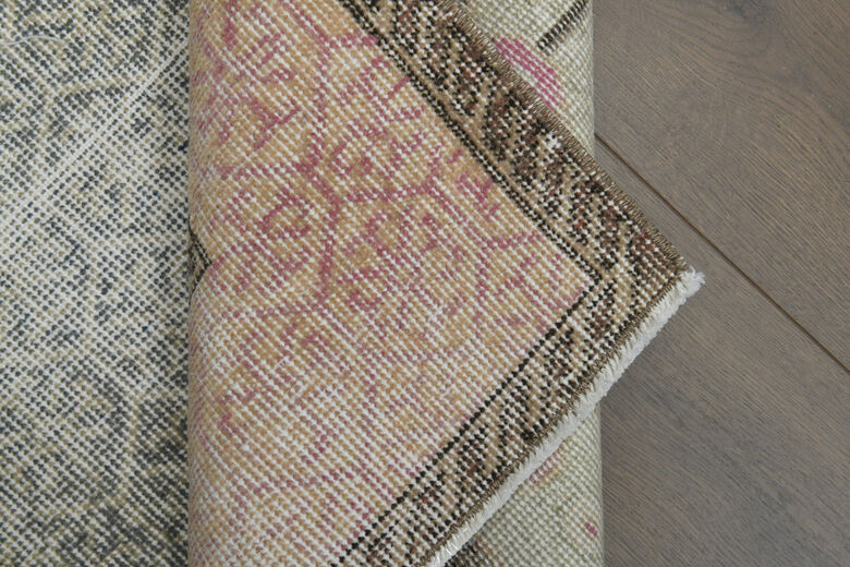 Faded Orange Beige Anatolian Rug