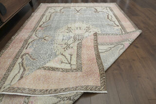 Faded Orange Beige Anatolian Rug - Thumbnail