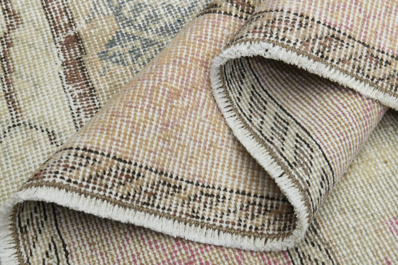 Faded Orange Beige Anatolian Rug