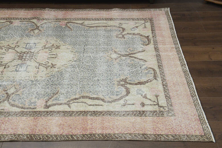 Faded Orange Beige Anatolian Rug