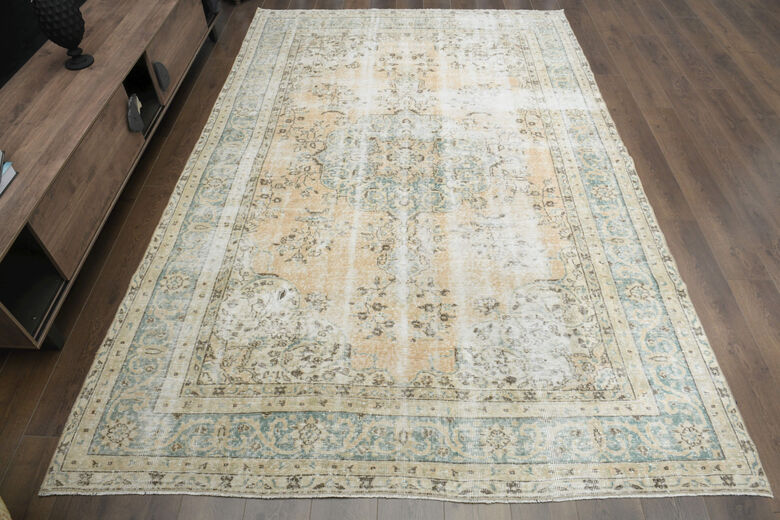 Faded Yellow Green Rug