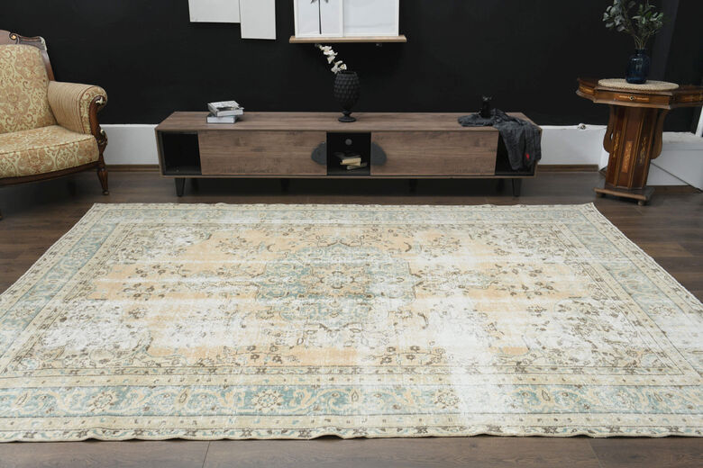 Faded Yellow Green Rug