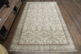 Handmade Beige Brown Rug - Thumbnail