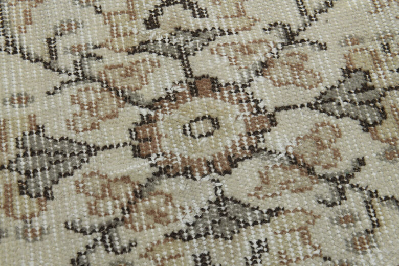 Handmade Beige Brown Rug